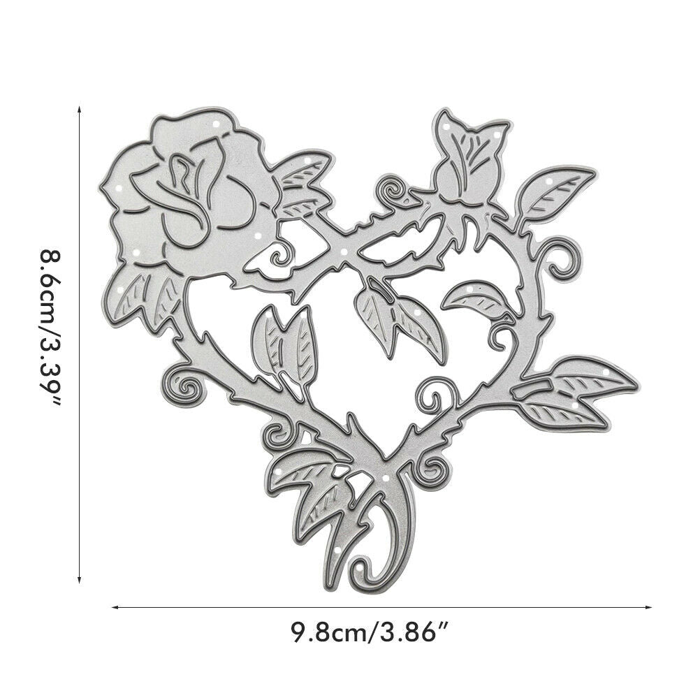 Heart Rose Metal Cutting Dies Embossing Stencil for Craft Paper Card Album Decor