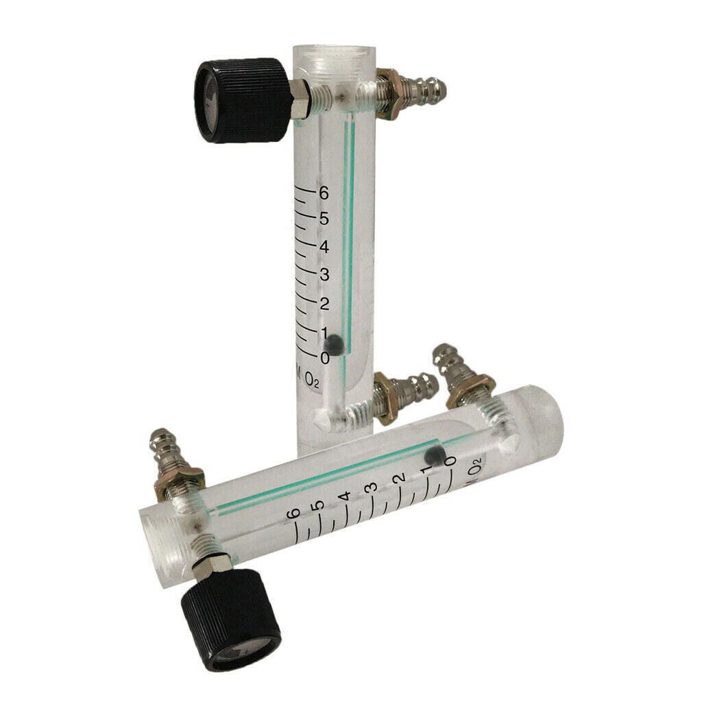 2 Pieces Household 0-6LPM Oxygen Flow Meter Measuring Tools w/ Valve Home