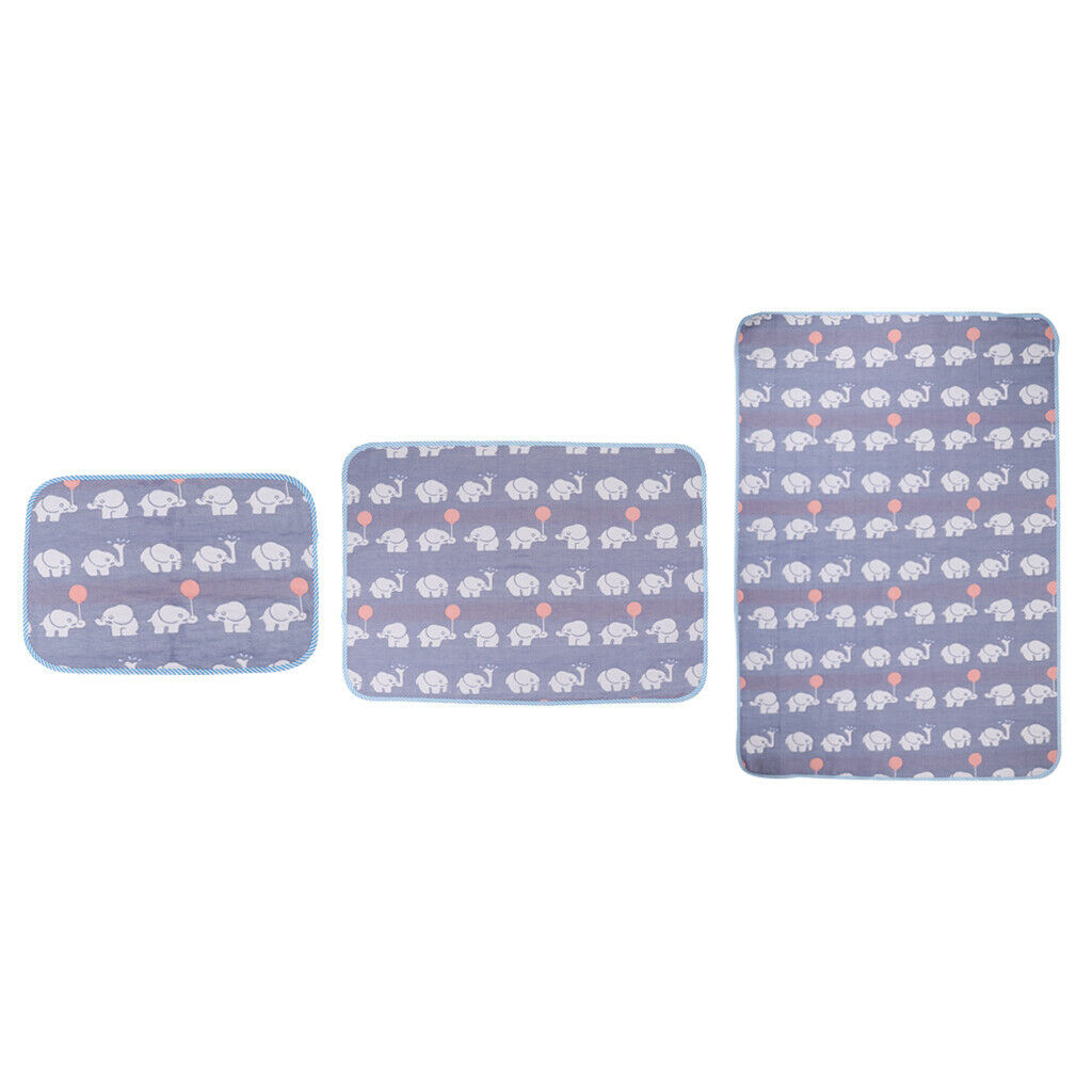 Baby Six-Layer Gauze Padding Mattress Changing Diaper Pad  Blue elephant