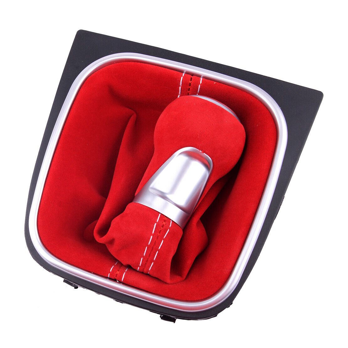 Red Suede Leather 6 Speed Gear Shift Knob Fit For VW Golf 5 6 R32 GTI 2004-2009
