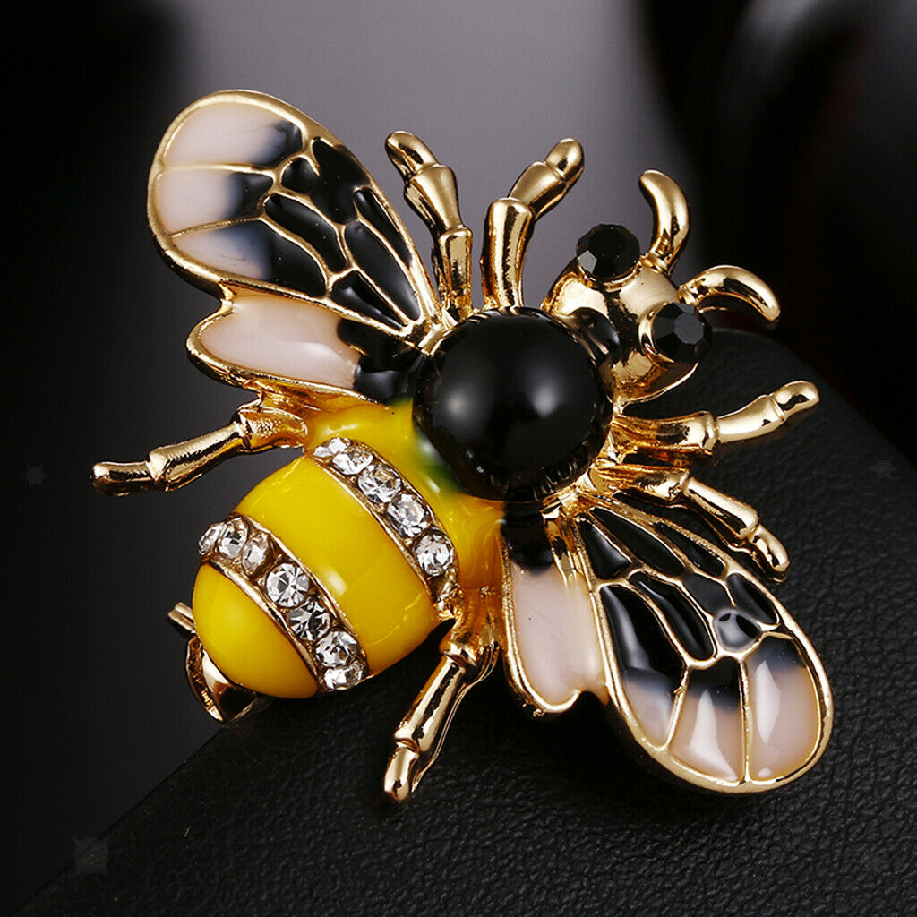 Rhinestone Crystal Brooch, Bee Flying Insect Fashion Jewelry