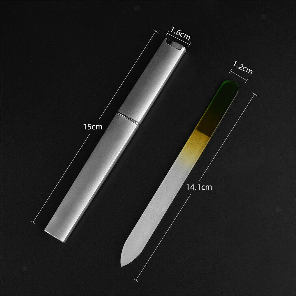 Washable  Glass Nail Files Precision UV Gel Nails Buffer Buffing Tools