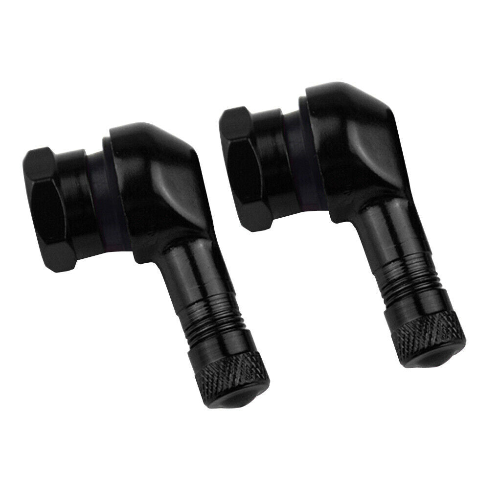 Red & Black 90 degree CNC Aluminum Universal Motorcycle Wheel Valve Stems