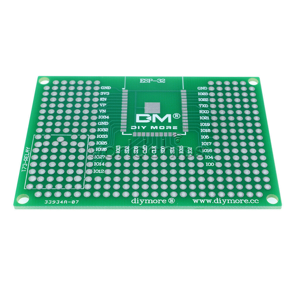 5X7CM Double Side Prototype PCB Relay Breadboard for ESP32 ESP32S ESP12E ESP12F