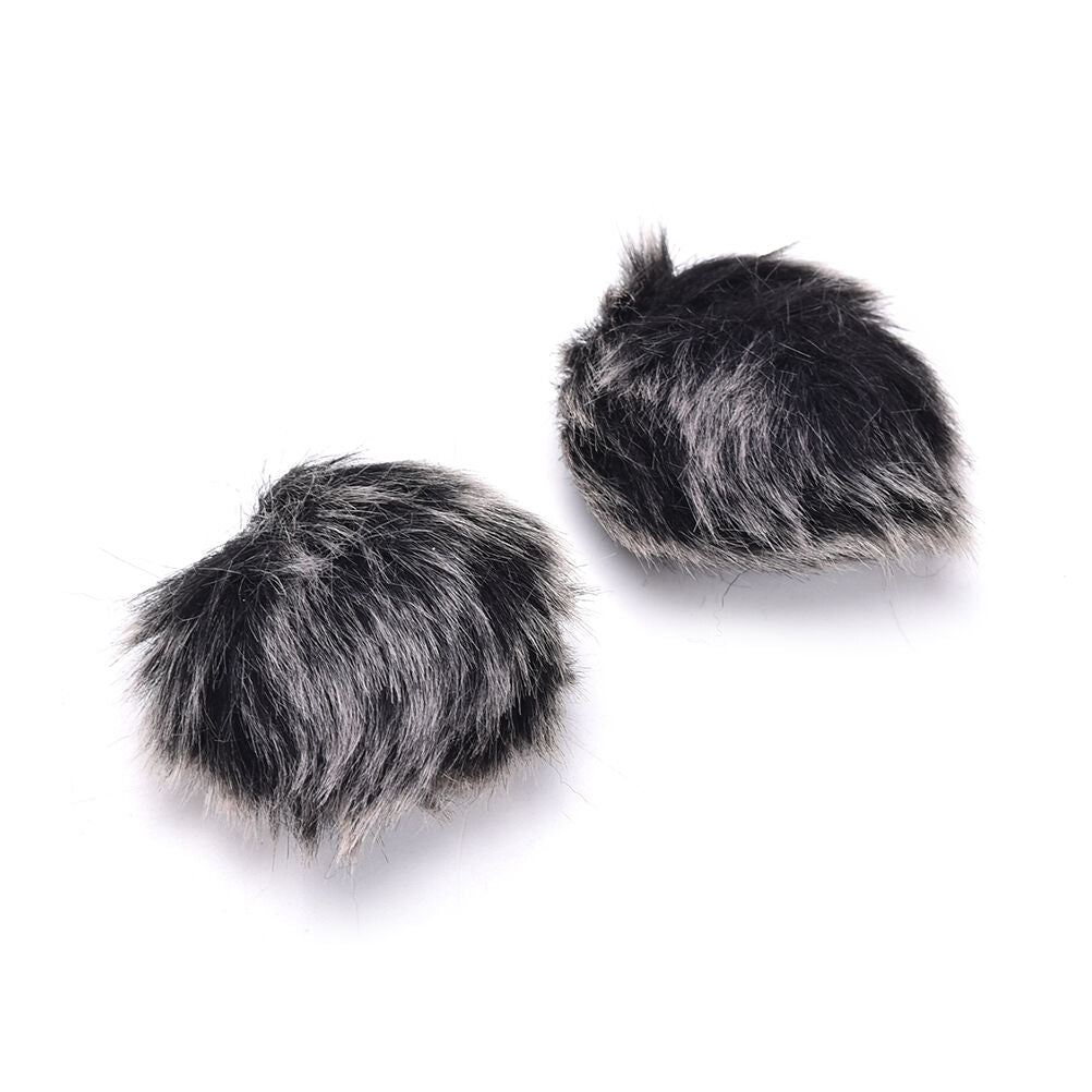 Black Fur Windscreen Windshield Wind Muff for Lapel  Microphone Mic BDAU