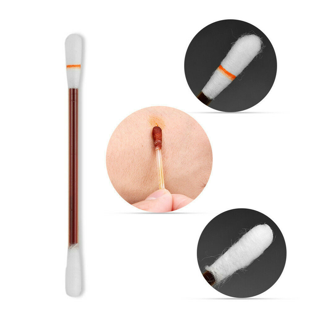 40 Pieces Double Ended Iodophor Cotton Swabs Applicators Plastic Sticks Set