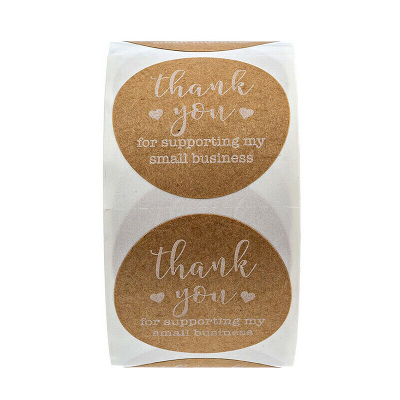 500Pcs 1.5 inch Round Kraft Thank You Stickers Online Trade for Store Sh.l8