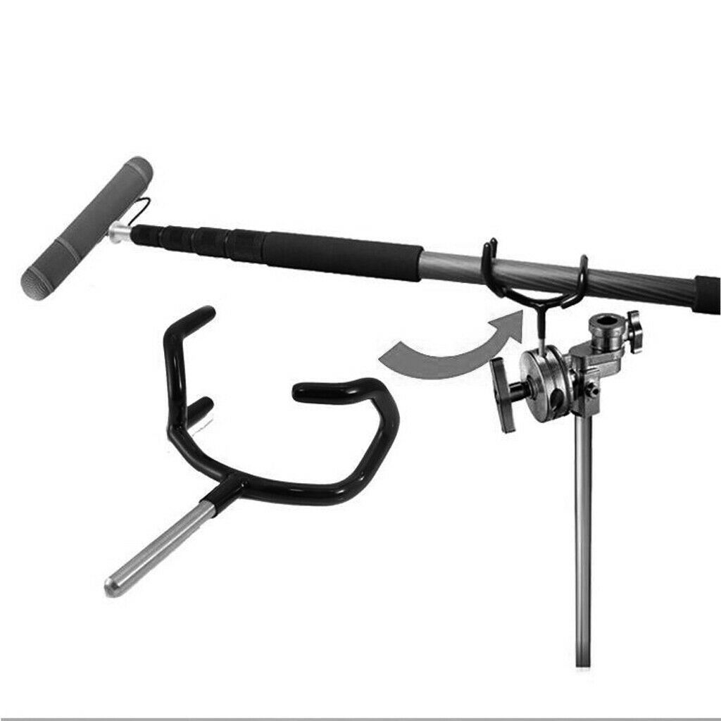 Black Microphone Yoke Boom Pole Holder Mic Stand For C-Stand Mic Stand New