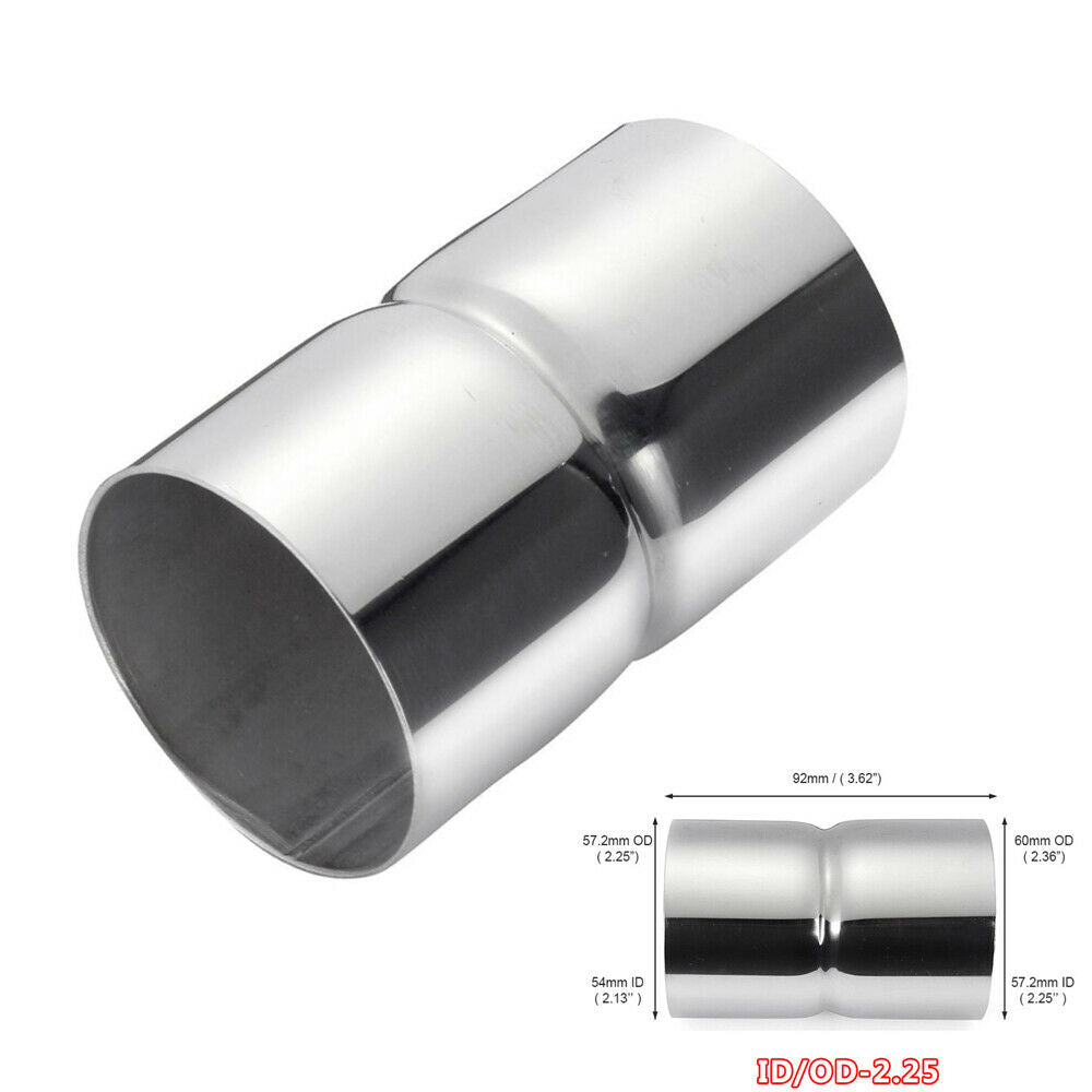 2.25" ID to 2.25" OD Car Truck Exhaust Pipe Connector Reducer Adapter Chrome