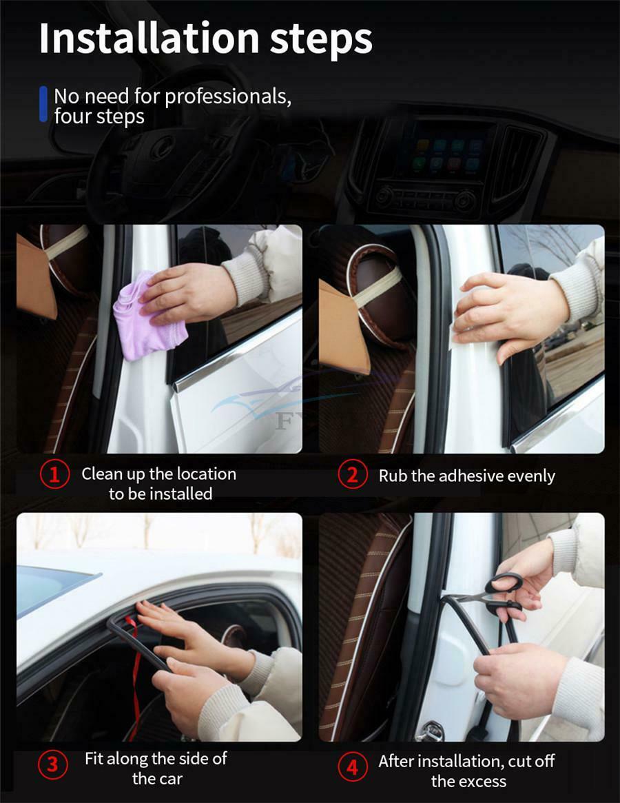 1PCS 12 x 13MM Universal Car Door Trunk Cover Rubber Seal Trim Strip Waterproof