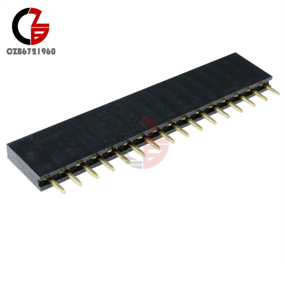 100PCS 1x16 16Pin Header 2.54mm Pitch Single Row Female StraightStrip
