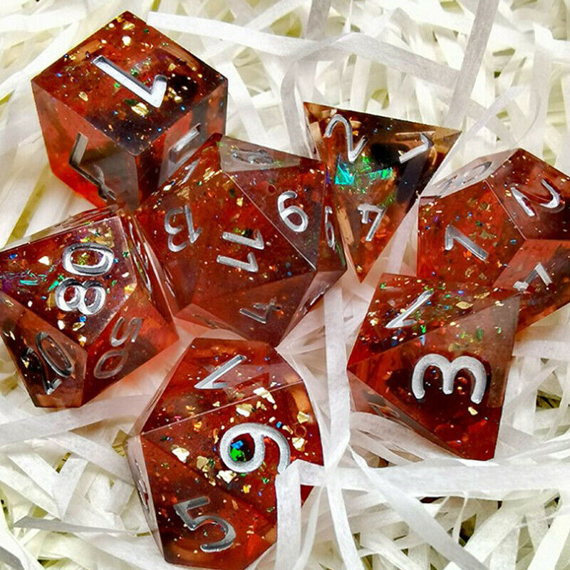 7PCS Handmade Number Dice Set for D&D Dungeons and Dragons Table Ga WLDFAU