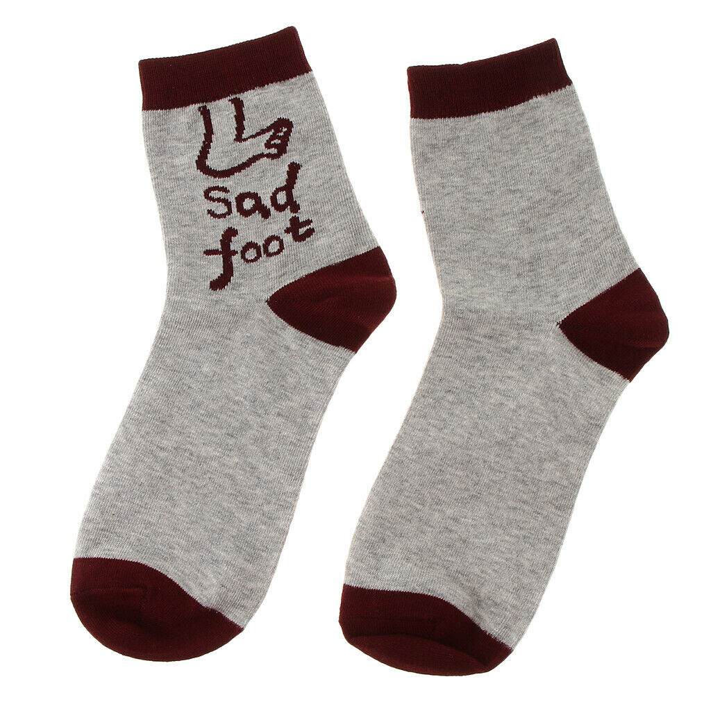 Novelty Art Cartoon Ankle Socks Women Men Funny Socks Xmas Socks Gifts  Gray