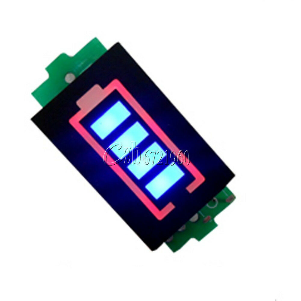 16.8V 4S Lithium Battery Capacity Indicator Module Blue Display Power Tester