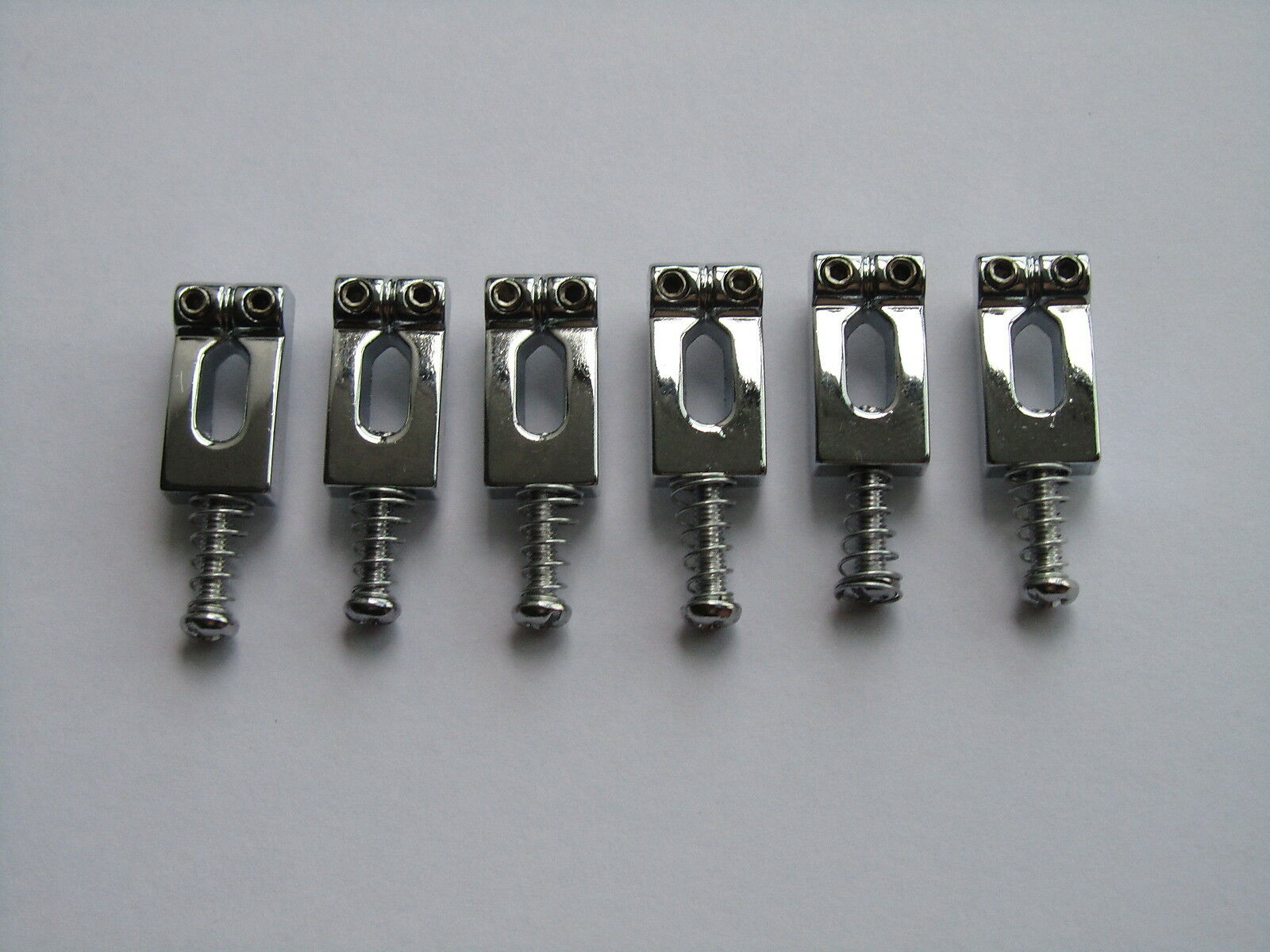 6x Chrome Guitar Saddles for ST Strat Tremolo Trem Bridge