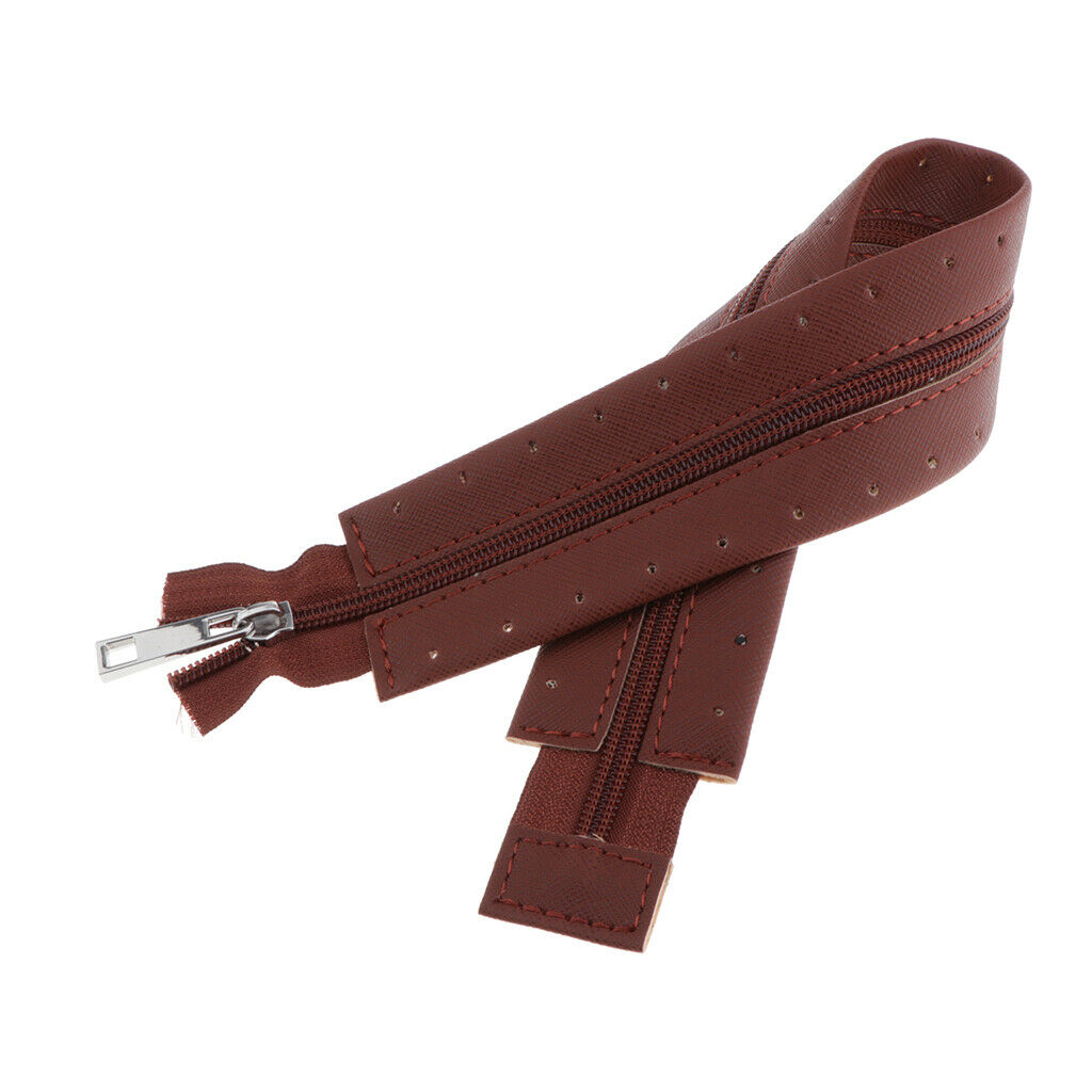 Pu Leather Zipper Tailor for Sewing Handcraft DIY Bag Accessory Coffee