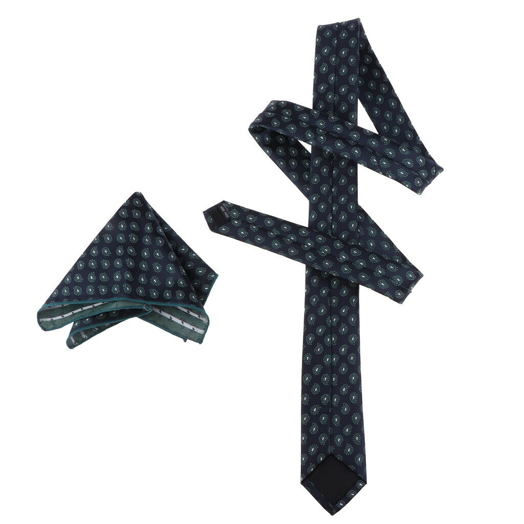 Men's Jacquard Tie Necktie Hanky Handkerchief Set Wedding Business Neckwear 3