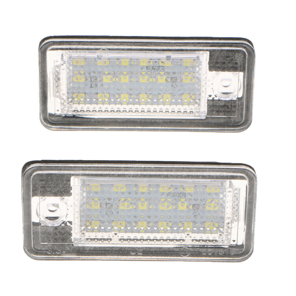 2 Piece LED Free License Plate Light Lamp For Audi A3 A4 B6 B7 A6 A8 Q7 A5