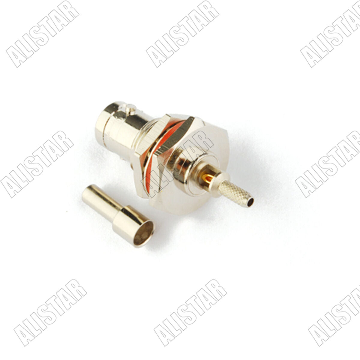 10, RF Crimp Connector BNC female Jack bulkhead o-ring For LMR100 RG316 RG174