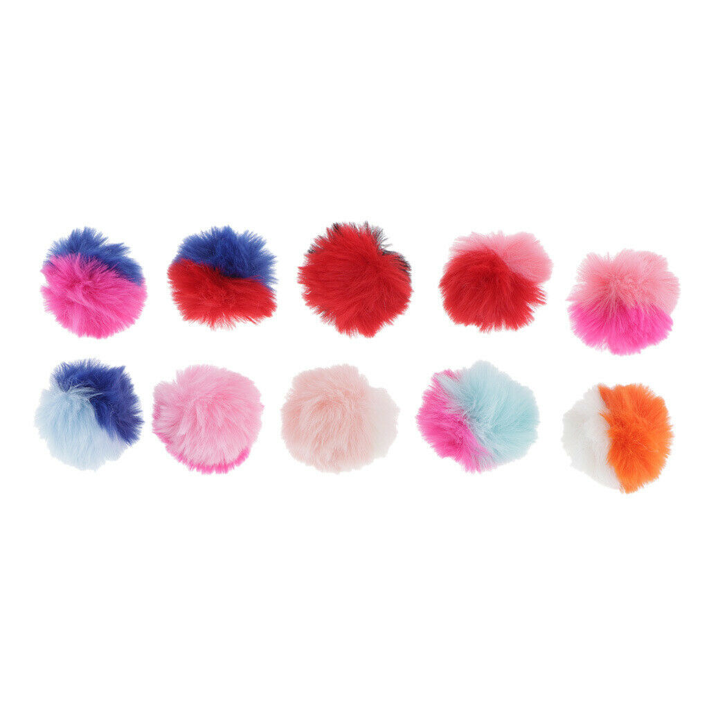 10x Plush  Balls Artificial Fur Ornaments For