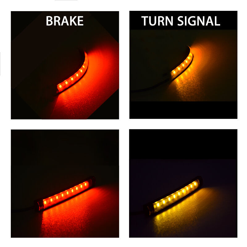 18LED Amber/Red Motorcycle ATV Tail Brake Stop Turn Signal Taillight Strip Light