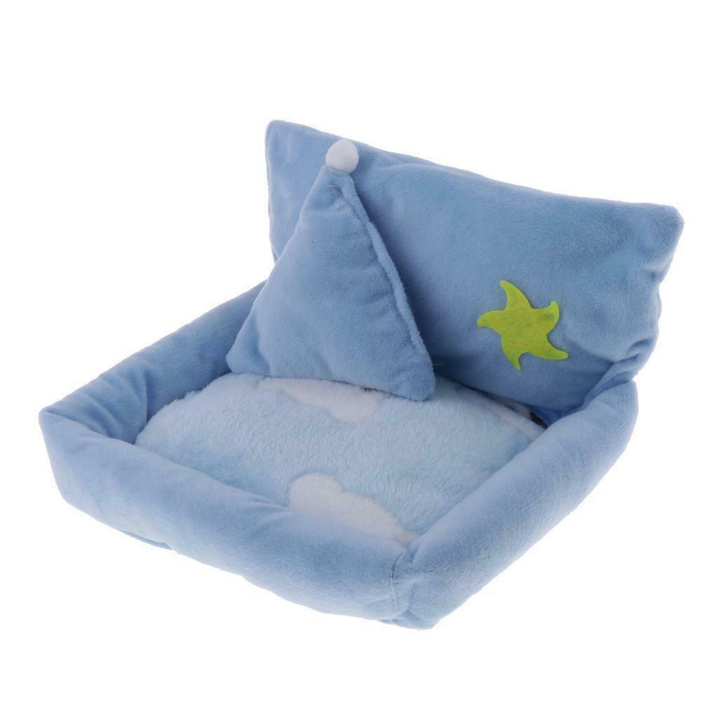 Hamster Squirrel Bed Plush Cushion Soft Comfortable Mattress 22x20cm Blue