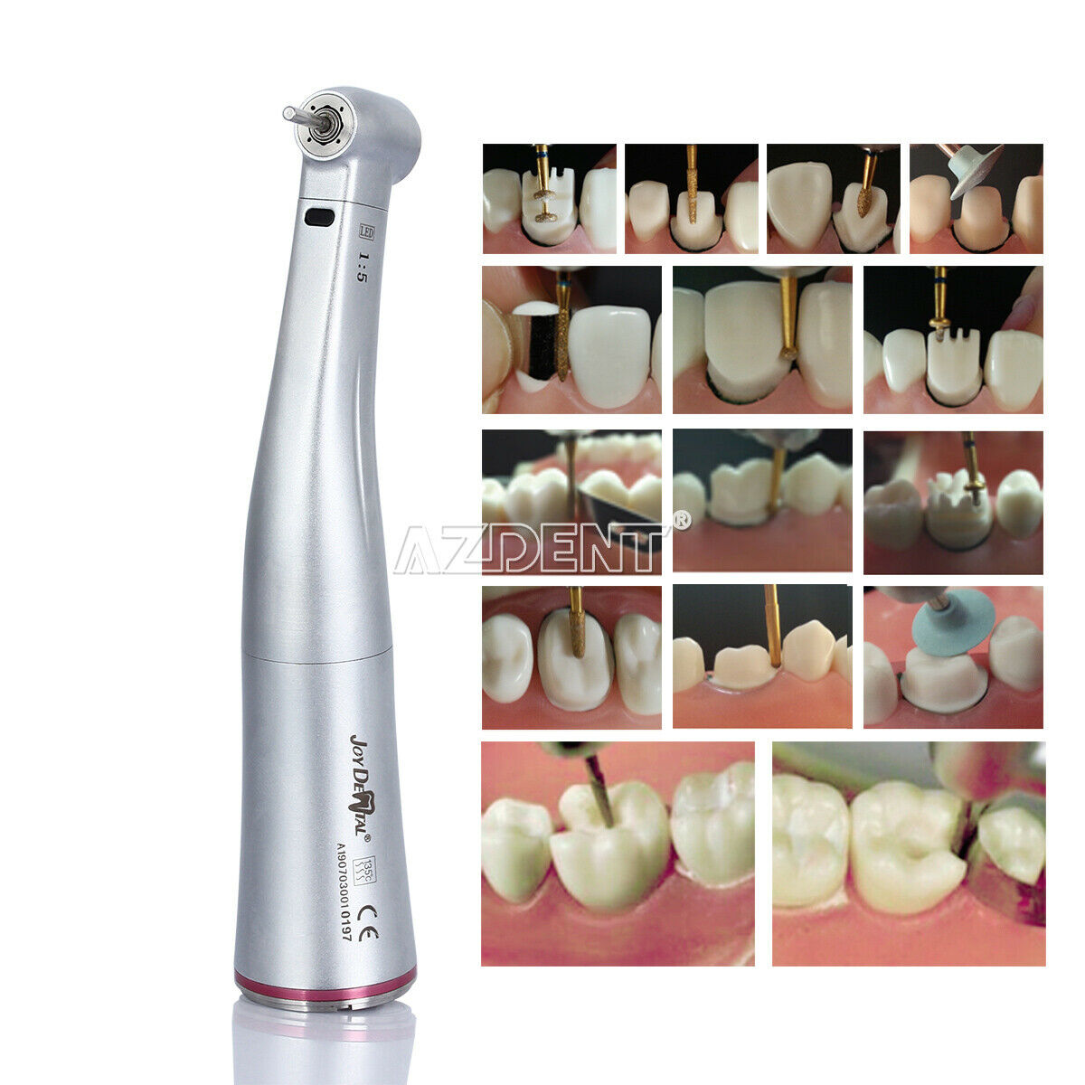 Dental 1:5 Fiber Optic increase Contra Angle Handpiece Fit E-type Electric Motor