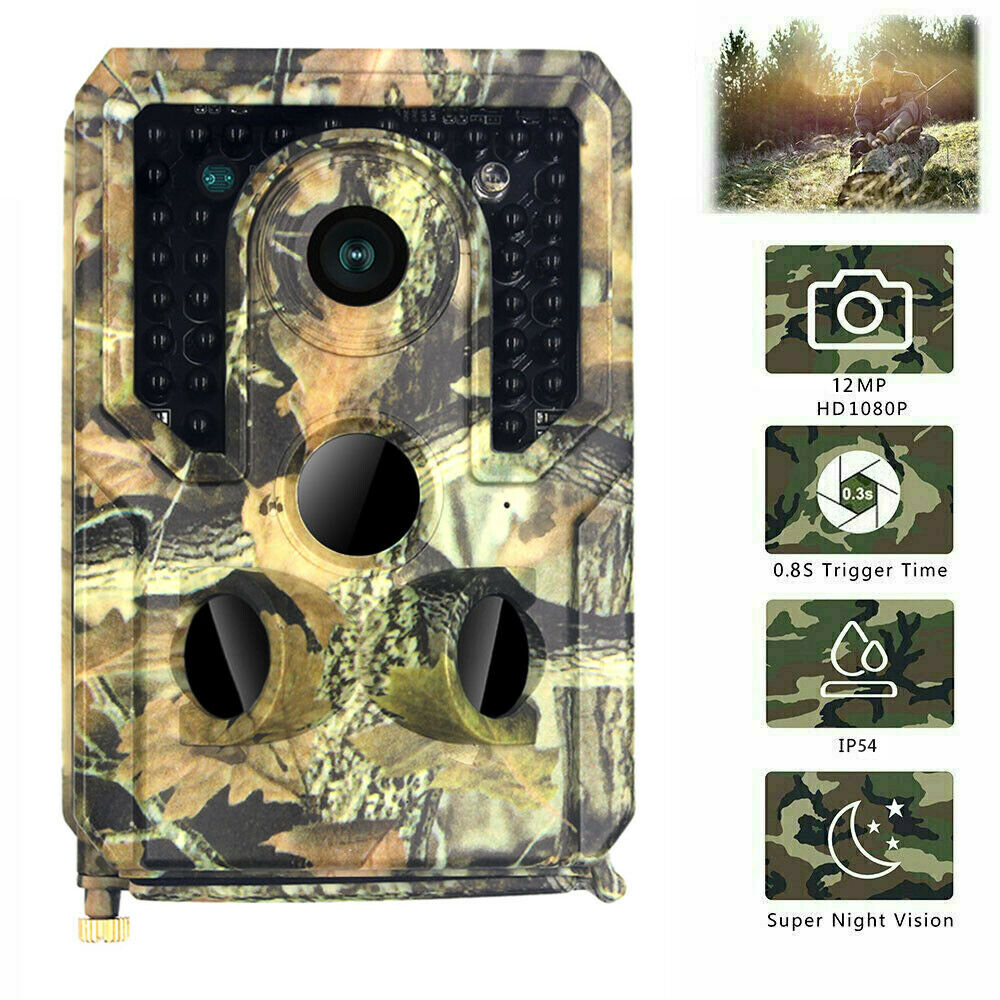 12MP 1080P Trail Camera Wildlife Hunting Game Scouting Cam Infrared Night Vision