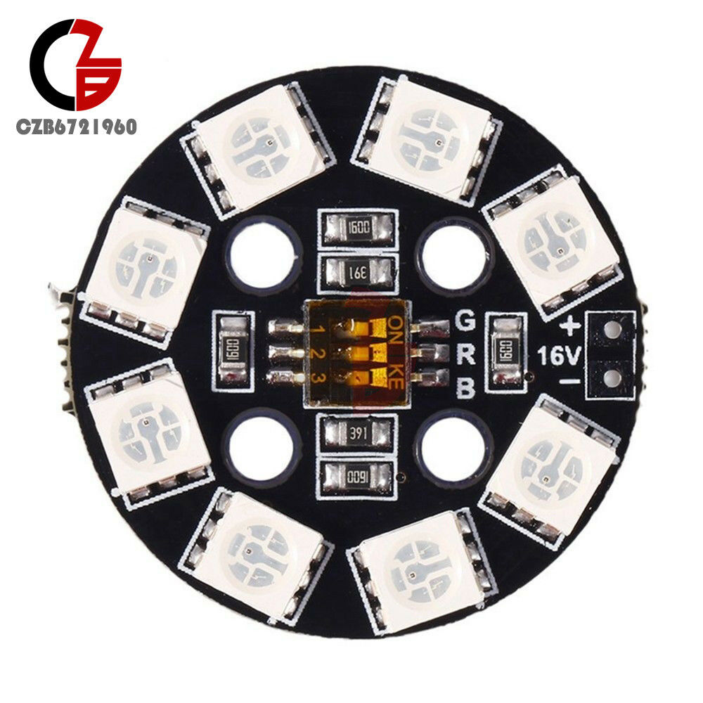 7 Colors X8/16V RGB LED Light Round Board For FPV Multicopter Drone Race