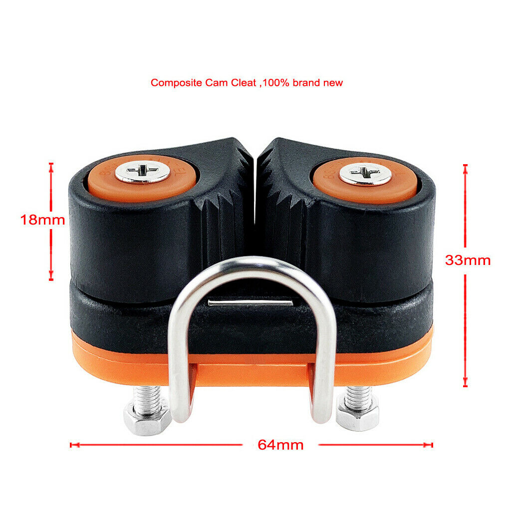4pcs Composite 2 Row Ball Bearing Sailboat Cam Cleat Kayak Anchor Cam Cleat