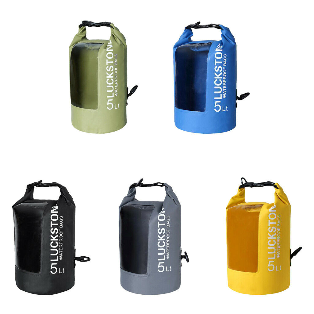5L Waterproof Dry Bag Backpack for Beach Kayak Canoe Fishing Camping Green