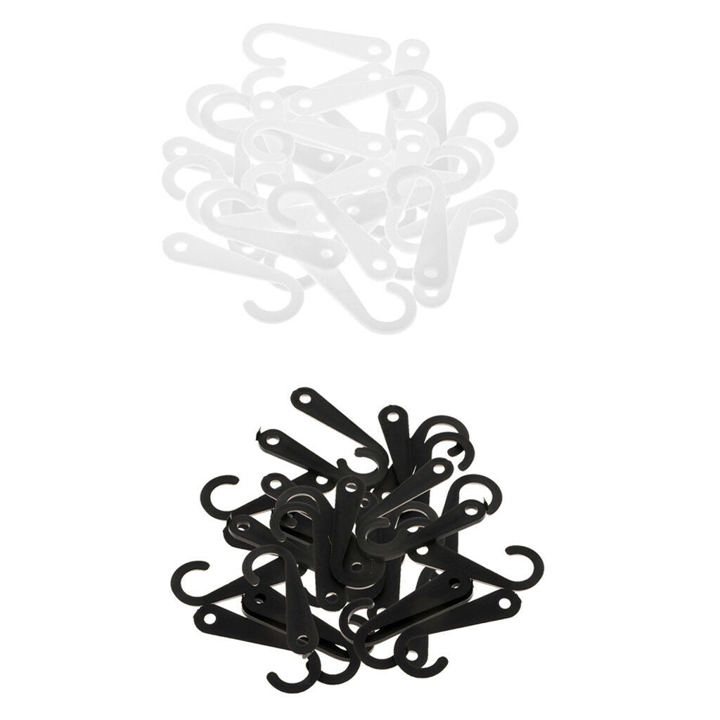 100pcs Sock Hooks Plastic J Hooks Hangers for Retail Display Black White
