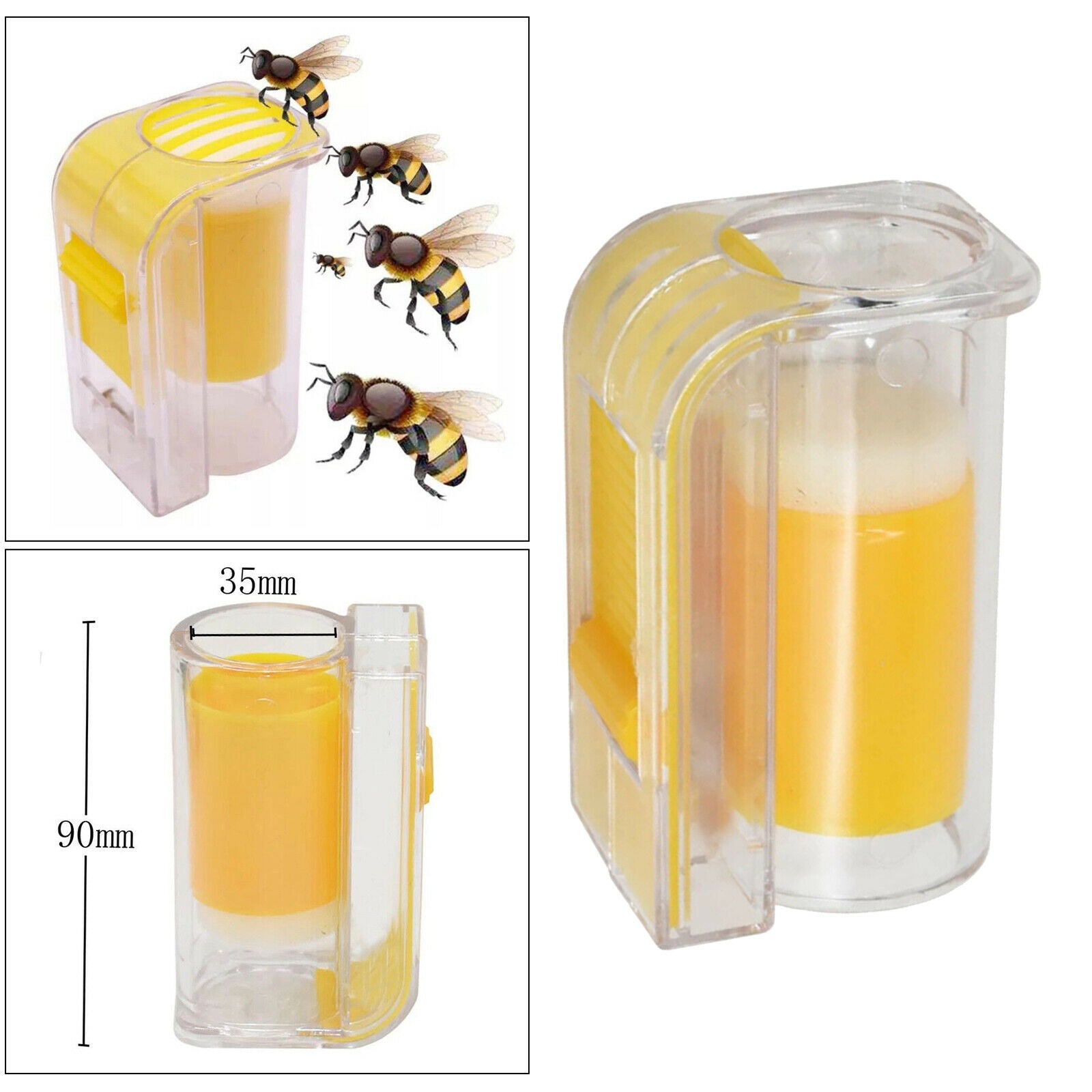 2 Pcs Queen Catcher Plastic Bee Queen Marking Catcher, One Handed Marker Bottle,