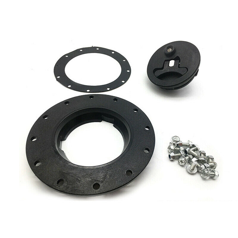 Plastic Water Tank Fuel Tank Filler Cap Twist Cap +Filler Plate+Fittings Black