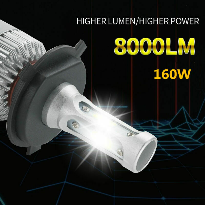 2PC Car LED H4 HB2 Hi/Lo Dual Bulbs Fog Driving Headlight Kit 160W 16000LM 6000K