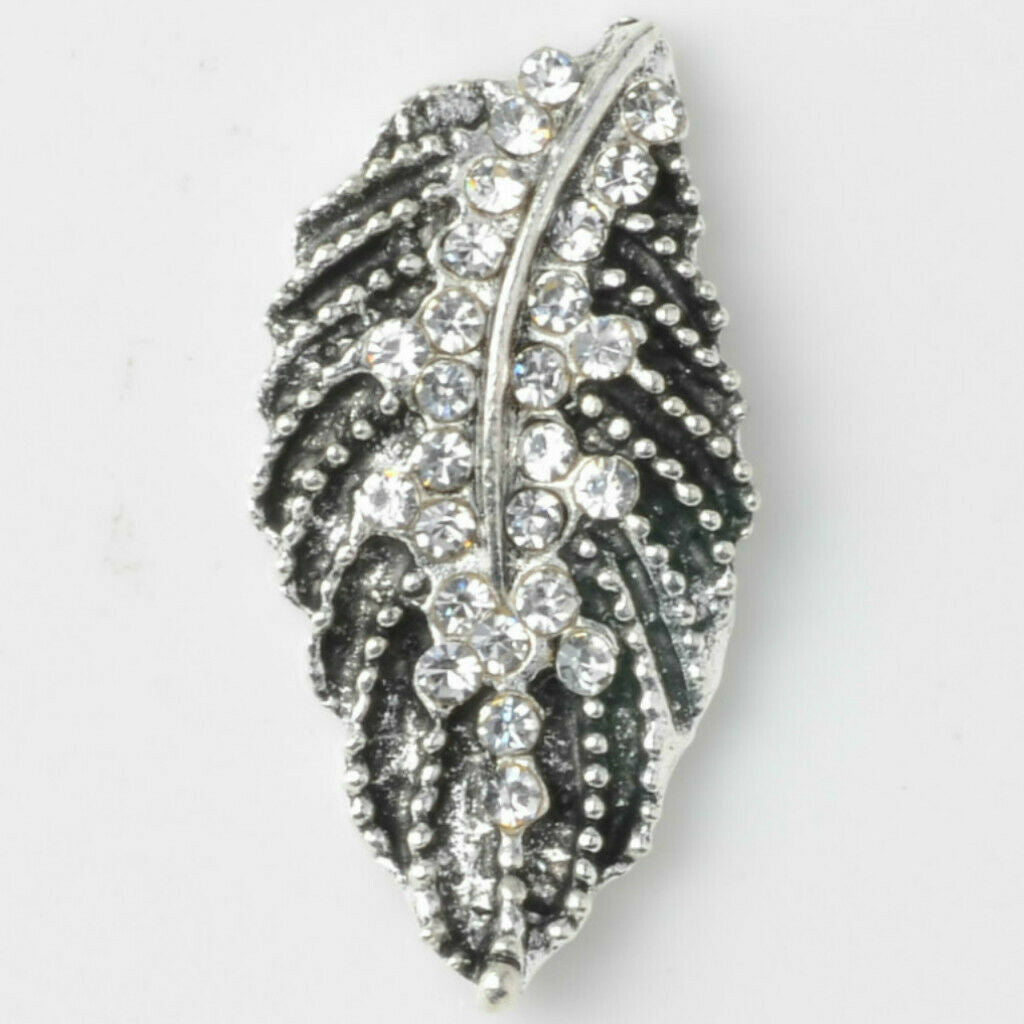10pcs Flatback Crystal Rhinestone Leaf Wedding Decor Buttons Embellishments