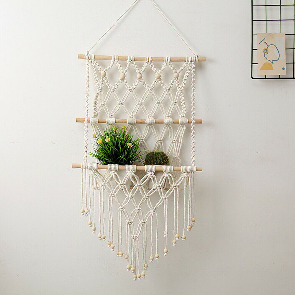 Wall Hanging Holder Magazine Storage Organizer Plants Pocket Net Woven Hanging