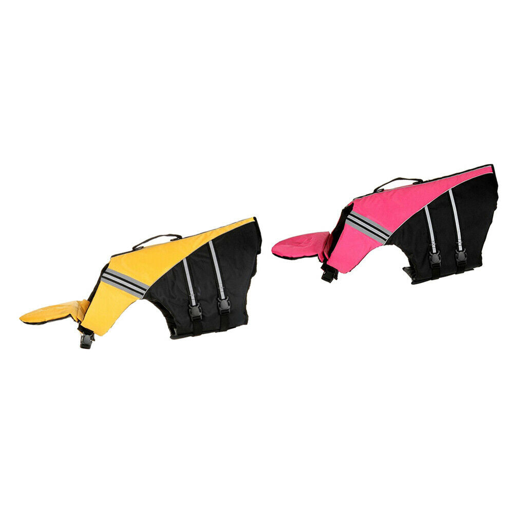 Pet Dog Swimming Safty Vest Clothes Life Jacket Preserver Reflective Yellow