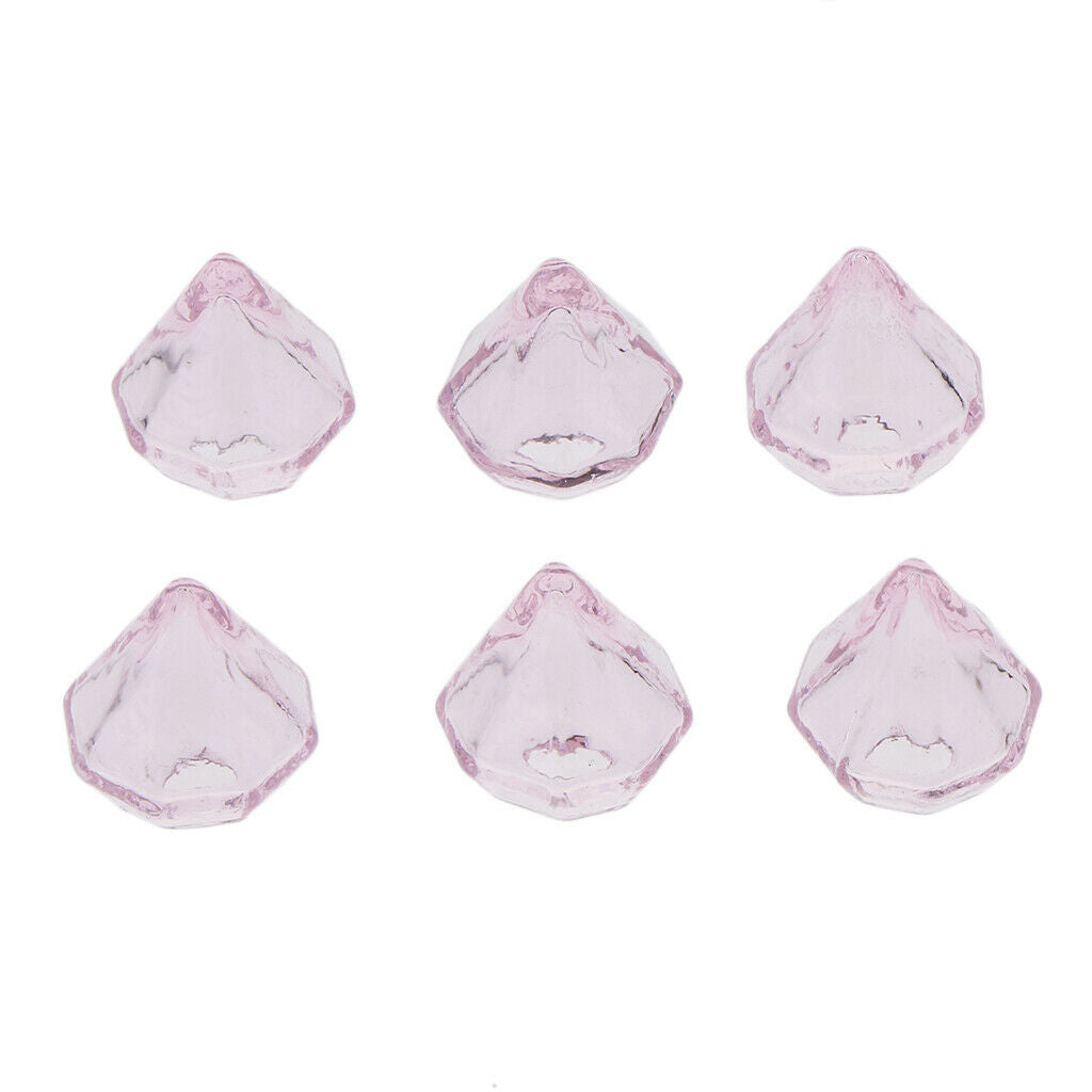 6 Pcs Clear Glass Bottle Charm Pendant DIY Craft Jewelry Making Pink