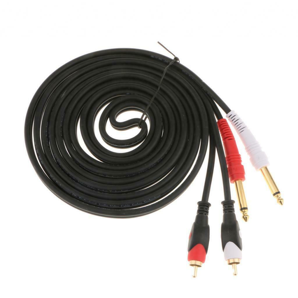 2Pcs 6.35mm 1/4 inch MONO Jack to RCA Phono Audio Connector Cable for KTV 9.8ft