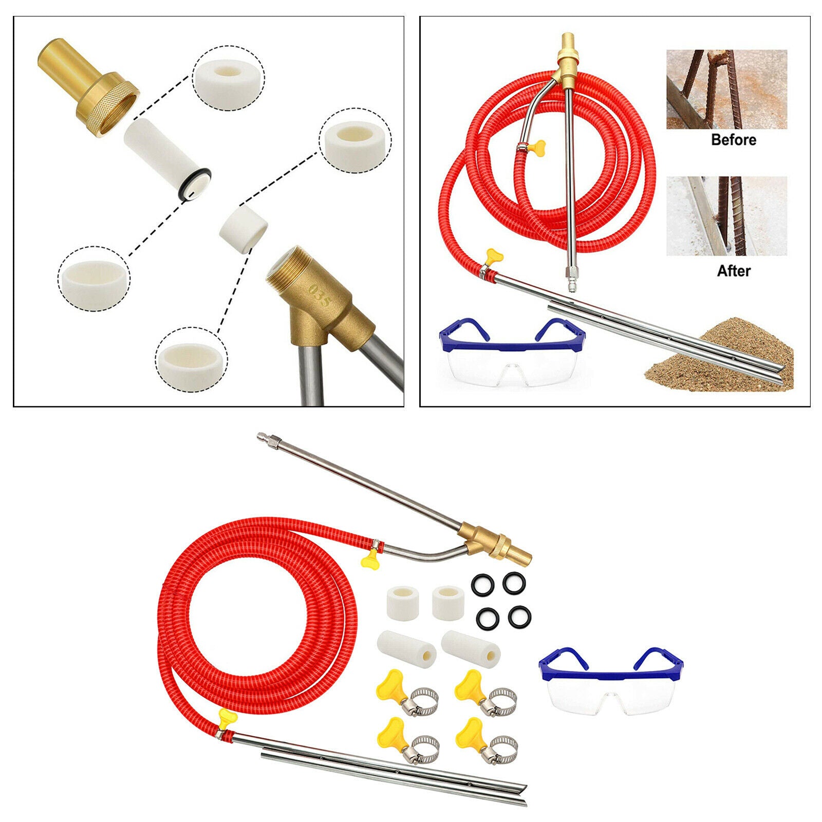 Universal Pressure Washer Sandblasting Kit Wet 1/4Inch Quick Disconnect