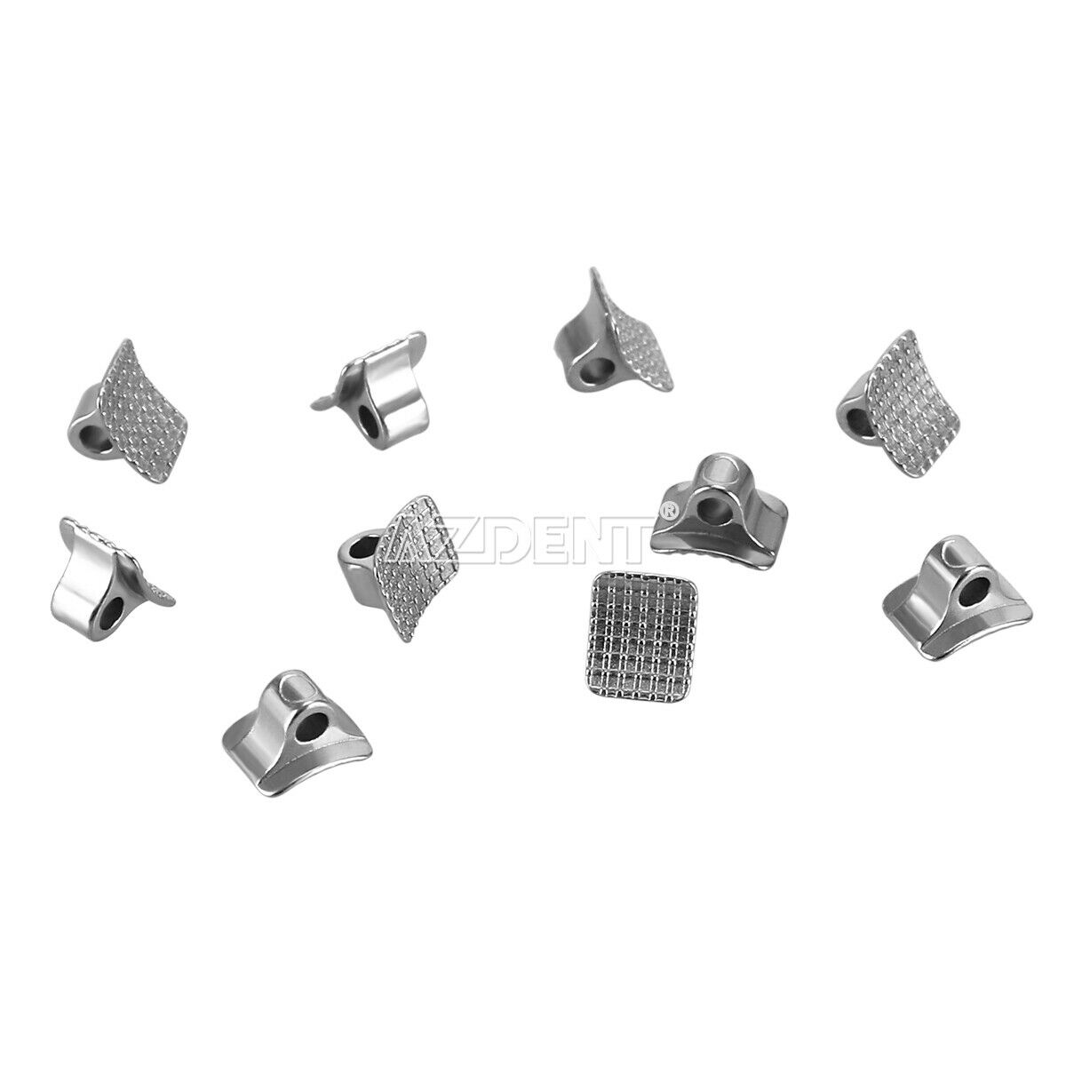 20XAZDENT Dental Orthodontic Lingual Buttons Direct Bond Eyelet Rectangular Base