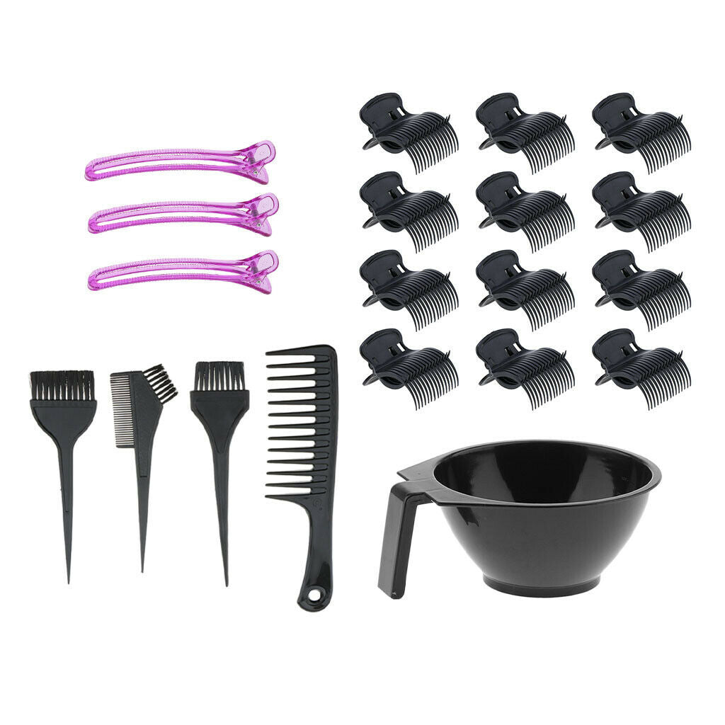 Hair Color Bowl Brush Comb Hair Hot Roller Super Clips Hairdressing Kits