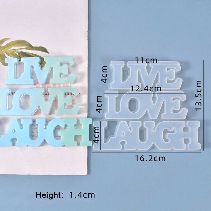 Live Love Laugh English Words Silicone Mold DIY Table Sign Decoration Art.l8