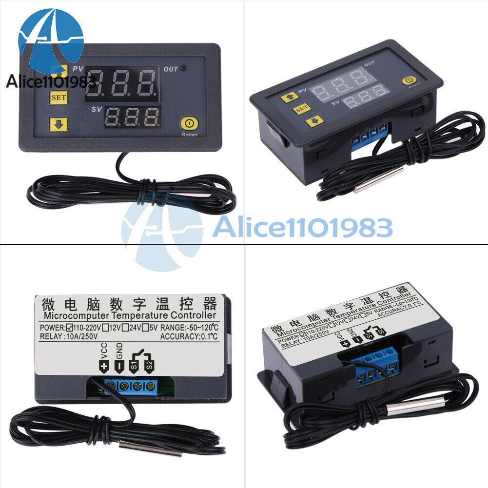 AC 110-220V 10A W3230 LCD Thermostat Temperature Controller Meter Regulator 0.1℃