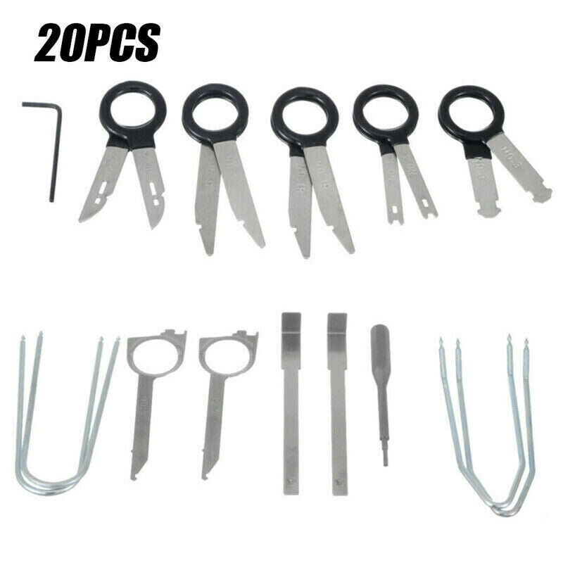 20pc Professional Car Radio Removal Key Tool Kit Audio Tools Keys Stereo CD RC