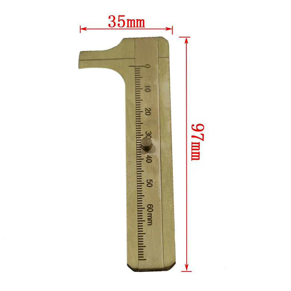2016 New 80mm Handy Sliding Gauge Brass Vernier Caliper Mini Brass Pocket Ruler