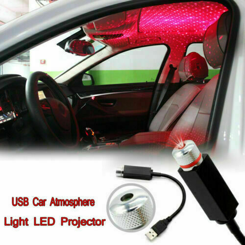Car Interior LED Romantic Atmosphere RED Light USB Charge Floor Decor Lamp Decor