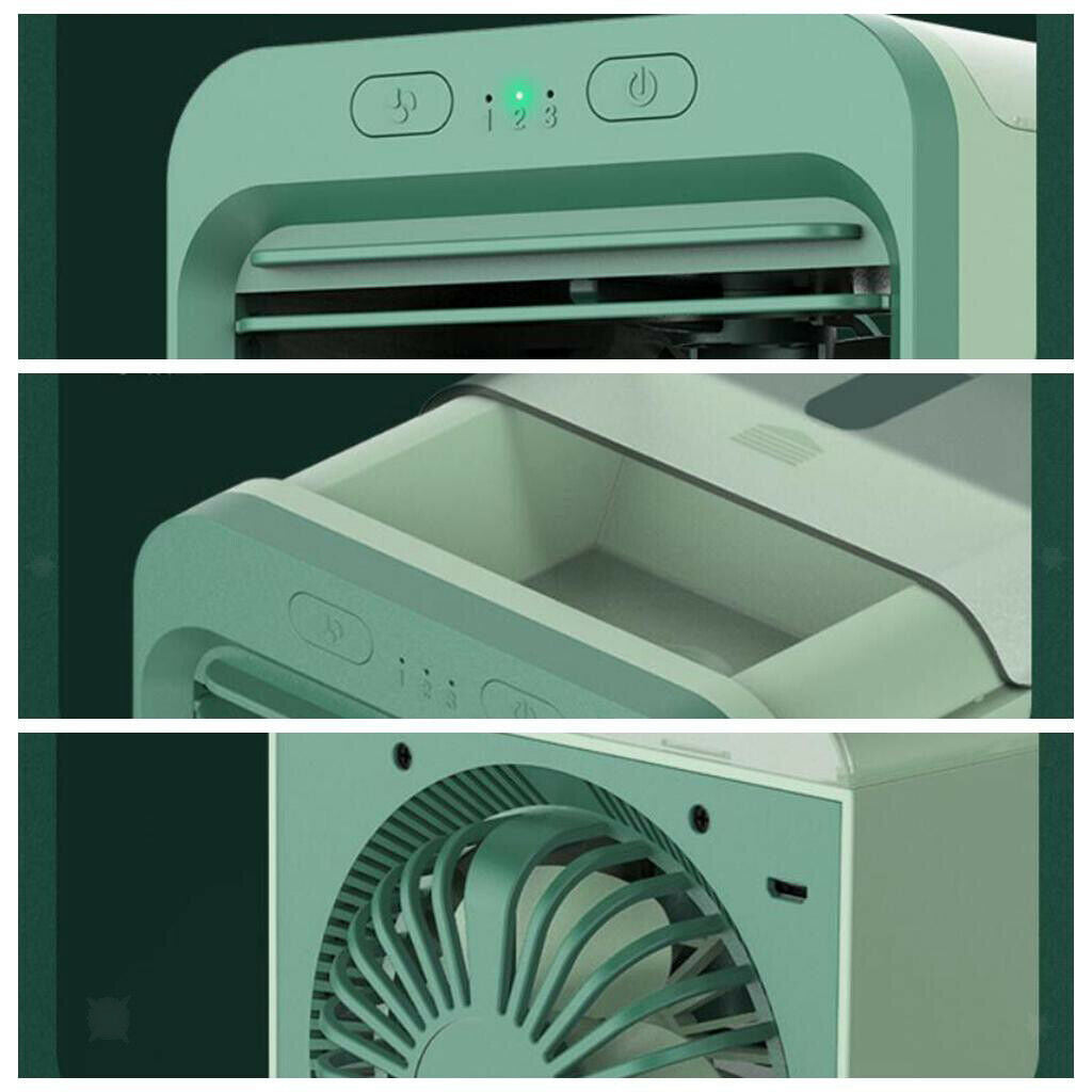 Portable Air Cooler Small Air Conditioner Desktop Bedroom USB Purifier Green