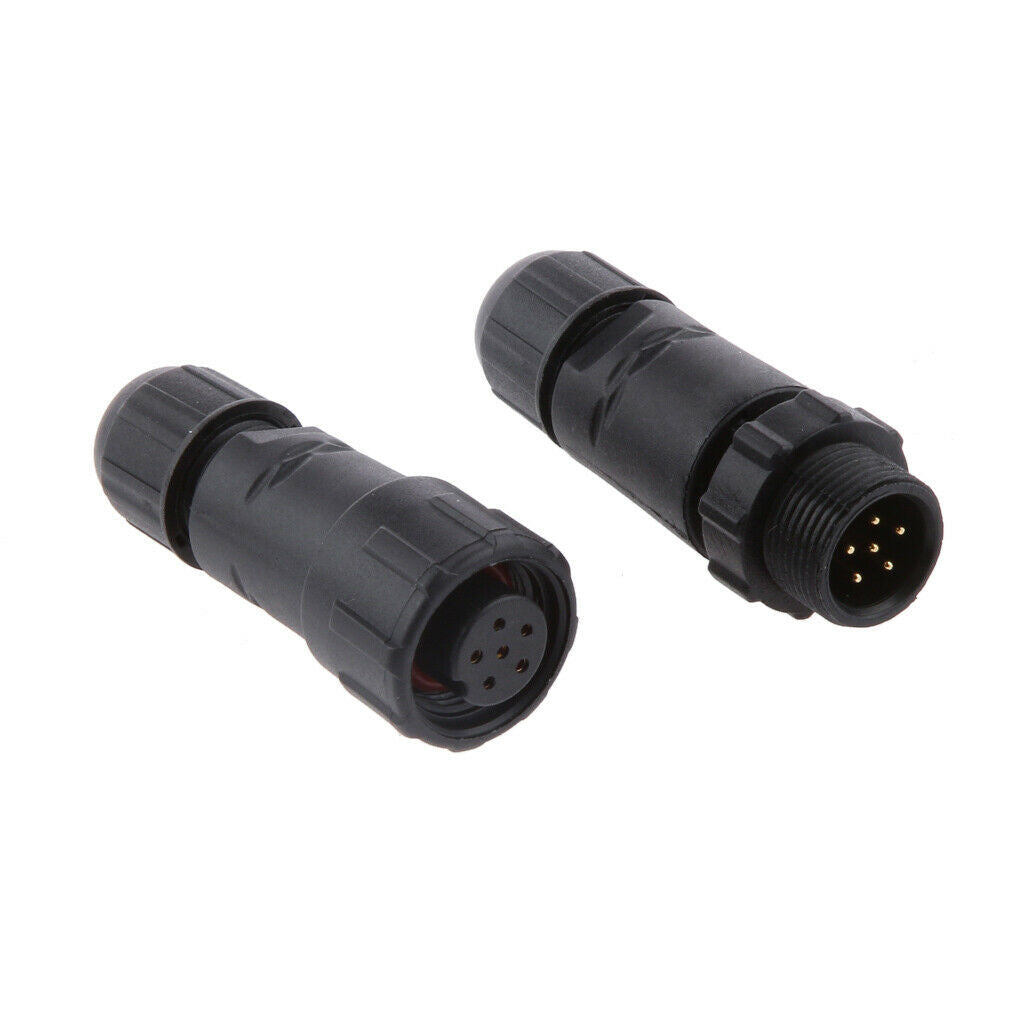 5A 7.5mm IP68 6 Pins Assembled Waterproof Electrical Cable Connector Socket